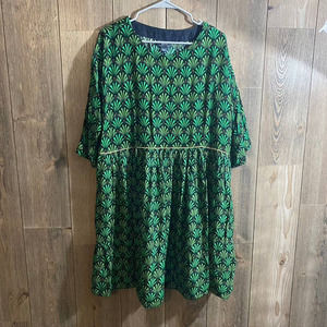 Maeve Anthropologie Leaf Art Deco Dress Size M